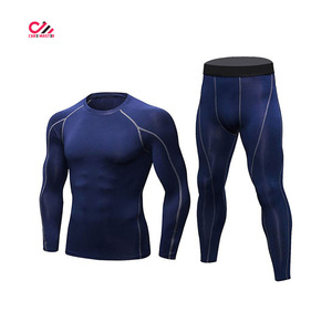 Conjunto de Traje de Compresión Ecológico para Hombre, Ligero y Transpirable, Ropa Deportiva de Manga Larga para Correr y Gimnasio, Pedido al por Mayor - Product Image 1