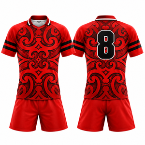 Ensemble d'uniformes de rugby personnalisés imprimés par sublimation à motif tribal pour hommes – Maillot et short de performance athlétique respirants et à séchage rapide 100 % - Product Image 2