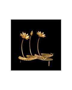 Ensemble de plateaux décoratifs en aluminium doré authentique avec bols pour comptoir de bar, style glamour moderne - Product Image 3