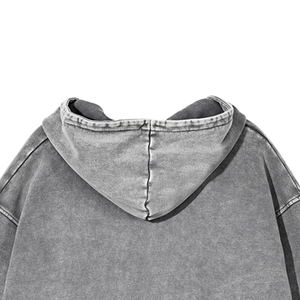 Sweat-shirts à capuche zippés pour garçons, effet vieilli, en coton lourd, style vintage, pour hommes - Product Image 4