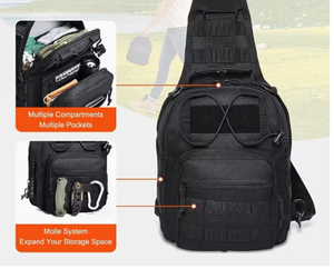 Sac à bandoulière tactique en polyester, système MOLLE, imperméable, léger, durable, unisexe, pour sports de plein air, 24x27cm - Product Image 2