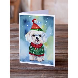 Lunatique A7 Taille 5x7 Cartes Vierge Paquet de 8 Cartes de Voeux de Noël avec Enveloppes pour les Célébrations de Noël Maltais - Product Image 2