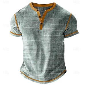 Men's Short Sleeve O-Neck <b>Geometric</b> Pattern T-<b>Shirt</b> Sublimation Transfer Print Breathable Quick Dry Regular Fit Sporty Knitted - Product Image 4