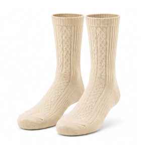 Premium Ribbed Knit Men <b>Socks</b> Crew Length Cotton Blend Anti-Bacterial <b>Thick</b> Comfortable Breathable Durable Fabric Daily Casual - Product Image 1