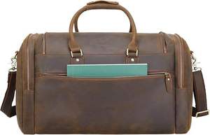 High Quality Custom Made Luxury Genuine Leather Foldable Waterproof Gym <b>Duffel</b> <b>Bag</b> for Travel and Sports Use - Product Image 3