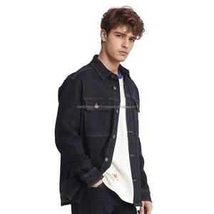 Nardon Apparel Nouveau 2025 Veste en toile de haute qualité Oem Designs Vestes pour hommes Vente en gros Veste en jean bleue délavée personnalisée - Product Image 3