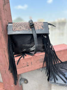 Cheveux usinés à la main sur peau fourrure cuir frange sac à main femmes élégantes coloré outillage cuir sac à bandoulière taille idéale sacs à bandoulière - Product Image 2