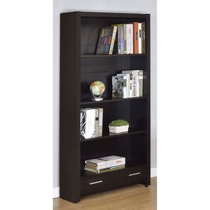 Libreria Maureen Cappuccino a 5 Ripiani con Cassetto, Collezione di Librerie Eleganti e Pratiche - Product Image 1