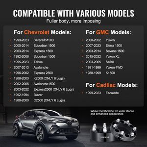 Adaptadores y Espaciadores de Rueda Forjados de 6 Birlos, 2 Pulgadas, 6x5.5 Pulgadas, Centrados en el Eje, Pernos M14 X1.5, Compatibles con Vehículos de 1988 a 2023 - Product Image 4