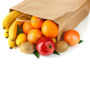 Bolsas de papel Kraft marrón ecológicas al por mayor 2024 con logotipo personalizable bolsas de compras recicladas asas de paraguas para ropa de cama - Product Image 5