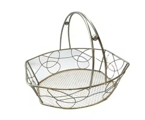 Corbeille à fruits moderne en fil métallique, 2 niveaux, en métal noir, avec support rond à plusieurs niveaux et poignée annulaire, pour comptoir - Product Image 3