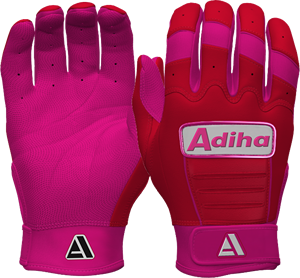Top Premium Quality Leather Baseball Batting Gloves Light weight Durable Premium Quality Leather Anti-Slip <b>Hook</b> pink and red - Product Image 3