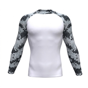 Premium <b>Black</b> Mens Rash Guard Long Sleeve Plain <b>Compression</b> <b>Shirt</b> Custom Logo BJJ Grappling Training Sportswear Manufacturer - Product Image 1