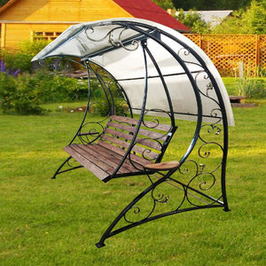 Columpio de Hierro Forjado Artesanal, Columpio de Jardín con Patrones Decorativos Personalizados para Hoteles y Jardines de Villas - Product Image 1