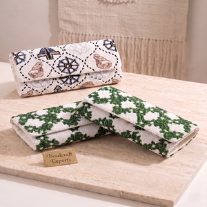 Pochettes brodées pour femmes, motif géométrique, sacs de soirée en textile, fermeture élégante, toutes saisons - Product Image 4