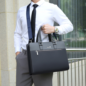 Housse pour ordinateur portable en cuir Changmian, sac à bandoulière en cuir PU avec fermeture éclair, sac de protection pour bureau professionnel, noir - Product Image 4