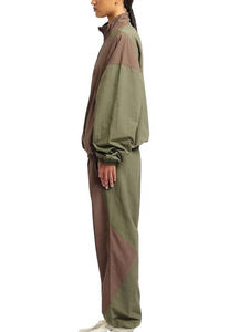<b>Men</b> Color Blocked <b>Racer</b> <b>Jacket</b> Windproof Stand Collar Zipper Closure Street Style Autumn Polyester Loose Fit Full Sleeve - Product Image 2