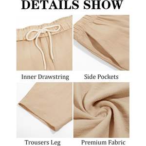 2025 <b>Men's</b> Cotton Harem Capri Pants <b>3</b>/<b>4</b> Beach <b>Shorts</b> Customizable Yoga Beach Baggy Casual Elastic Waist Hippie Boho Style - Product Image 4