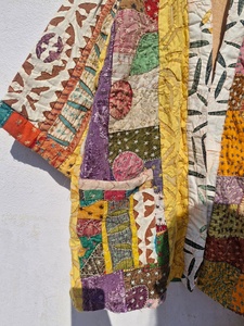 Vintage Gudri Cotton Bomber Jacket Quilted Women <b>Patchwork</b> Kantha Boho Ethnic Winter Outerwear Hooded Reversible Eco-Friendly - Product Image 3