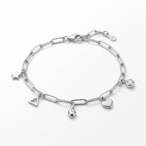 Bracelet à breloques en or blanc 14 carats pour femmes, bijoux fins de luxe, bracelet en or de créateur, fabricant OEM personnalisé, Thaïlande - Product Image 4
