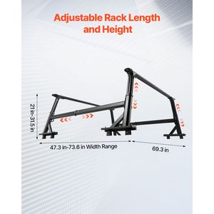 Portapacchi per Camion in Alluminio Regolabile 21-31,5 Pollici, Capacità Statica 800 Libbre, Senza Foratura, Accessorio per Controllo Carico - Product Image 3