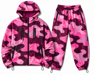 Pink Custom Camouflage Waterproof Windbreaker <b>jacket</b> for men TPU Coated Waterproof Fabric Tracksuit Outdoor Nylon Rain Outerwear - Product Image 3