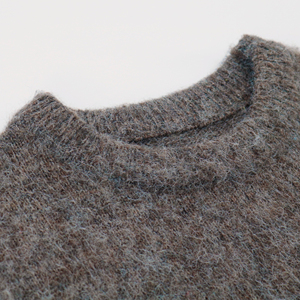Pull en mohair pour homme, couleur unie, col rond, épais, chaud pour l'hiver, décontracté, manches longues - Product Image 2