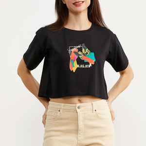 New Design Stylish Breathable High Quality Best Service Soft Comfortable Slim Fit <b>Top</b> Seller Street Wear Printed Women <b>Crop</b> <b>Tops</b> - Product Image 4