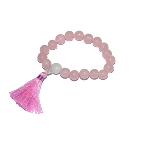 Bracelet de guérison en quartz rose poli, sculpté et gravé au laser, en forme de boule, cadeau d'amour pour Noël et le Nouvel An - Product Image 2