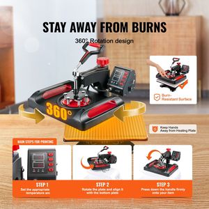 Stampante Multifunzione a Conchiglia da 11,1 Pollici, Macchina Termopressa Digitale a Doppio Tubo con Braccio Girevole 12 x 15 - Product Image 6