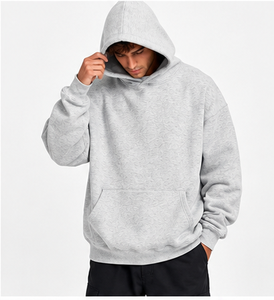 Sweat-shirt à capuche uni pour homme, en molleton, couleur unie, avec poche kangourou, décontracté, vente en gros, logo personnalisé - Product Image 6