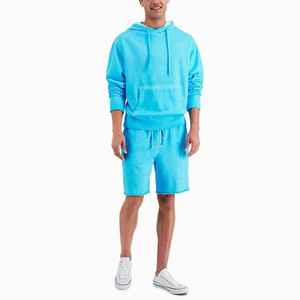 Hot Selling Custom Made <b>Pullover</b> Lightweight <b>Men</b> Sets Two Piece Shorts and <b>Jacket</b> Tracksuit Street Wear Hoodie Short Set for <b>Men</b> - Product Image 1