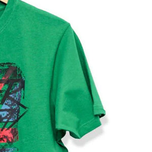 T-shirt en coton pour homme de couleur verte, manches courtes, col rond, vêtement décontracté, coupe ajustée, prix raisonnable, design respirant, impression de logo personnalisée - Product Image 2