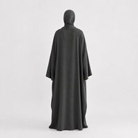 Ensemble Abaya de qualité supérieure pour adultes, taille plus, ODM, antistatique, résistant aux plis, décontracté, manches larges, longueur maxi, hijab assorti