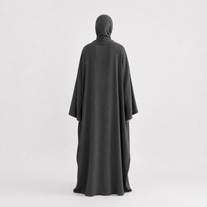 Ensemble Abaya de qualité supérieure pour adultes, taille plus, ODM, antistatique, résistant aux plis, décontracté, manches larges, longueur maxi, hijab assorti - Product Image 2