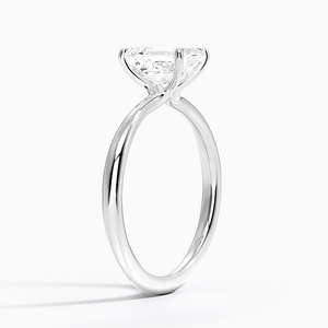 Bague SOJ 02 en argent 925 plaqué rhodium, taille émeraude, motif floral, grande pierre sertie à griffes, solitaire, pour fiançailles et mariage, certifiée GRA 2ct D - Product Image 2