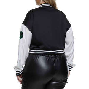 Article le plus vendu : Veste universitaire courte en satin pour femme, prix de gros, légère et respirante, faible MOQ - Product Image 5