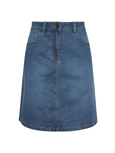 Jupe courte en jean pour femme, coupe trapèze, avec poches, boutons, taille normale, style décontracté, couleur unie délavée, antibactérienne, séchage rapide, toutes saisons - Product Image 4