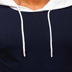 Sudadera con Capucha Personalizada para Hombre, de Poliéster/Algodón, Bordada, para Otoño, Informal, Deportiva, Ecológica, de Secado Rápido, Color Azul Marino - Product Image 4