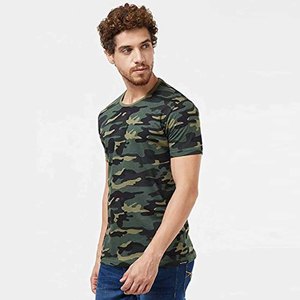 Camiseta Casual de Punto Transpirable Unisex con Estampado de Camuflaje Digital, Cuello Redondo, Manga Corta, 180g, Corte Regular, Poliéster Antipilling - Product Image 4