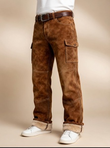 Pantalon en cuir pour homme avec logo personnalisé, nouveau design, best-seller, vêtements décontractés, couleur unie, pantalon en cuir pour homme avec votre propre logo - Product Image 5