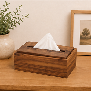 Premium Solid Black Walnut Wooden Tissue Box Cover Minimalist Handmade Rectangular Facial <b>Paper</b> <b>Holder</b> For Home Office Decor - Product Image 4