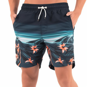 Short de bain imprimé floral pour homme, personnalisé, recyclé, de créateur, avec cordon de serrage, pour la plage et le surf - Product Image 5