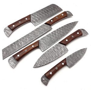 Ensemble de couteaux de cuisine haut de gamme en acier Damas avec une construction robuste et une maniabilité fluide pour les passionnés de cuisine - Product Image 2