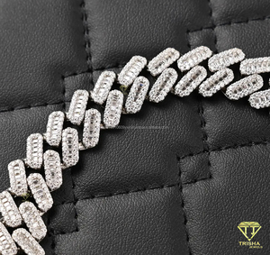 Pulsera de Lujo con Doble Hilera de Eslabones en Forma de Espina de Pescado, con Moissanita y Piedras de Color D VVS, Totalmente Cubierta de Diamantes, Joyería de Alta Gama - Product Image 3