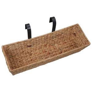 Juego de 2 Macetas y Jardineras de Plástico y Acero con Diseño de Jacinto de Agua en Color Marrón y Negro - Product Image 5