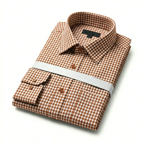 Nouvelle chemise décontractée à carreaux pour homme 2025, en popeline, à simple boutonnage, manches longues, coupe courte - Product Image 2