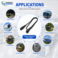 Câble connecteur M12 5 broches IP68 étanche en laiton et céramique pour extérieur, alimentation LED, longueur personnalisée, OEM