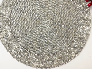 Decorative Luxury <b>Beaded</b> Embroidery <b>Placemats</b> Handmade Table Setting Mats for Dining Room Wedding Party and Festive Events - Product Image 6