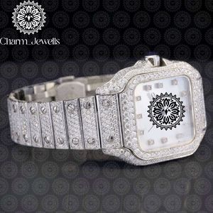 Reloj Charm_Jewells de Lujo para Hombre, Caja Cuadrada de Acero Inoxidable, Incrustado con Diamantes, Movimiento Mecánico Analógico, Esfera de 40 mm, Resistente al Agua 10 Bar - Product Image 6